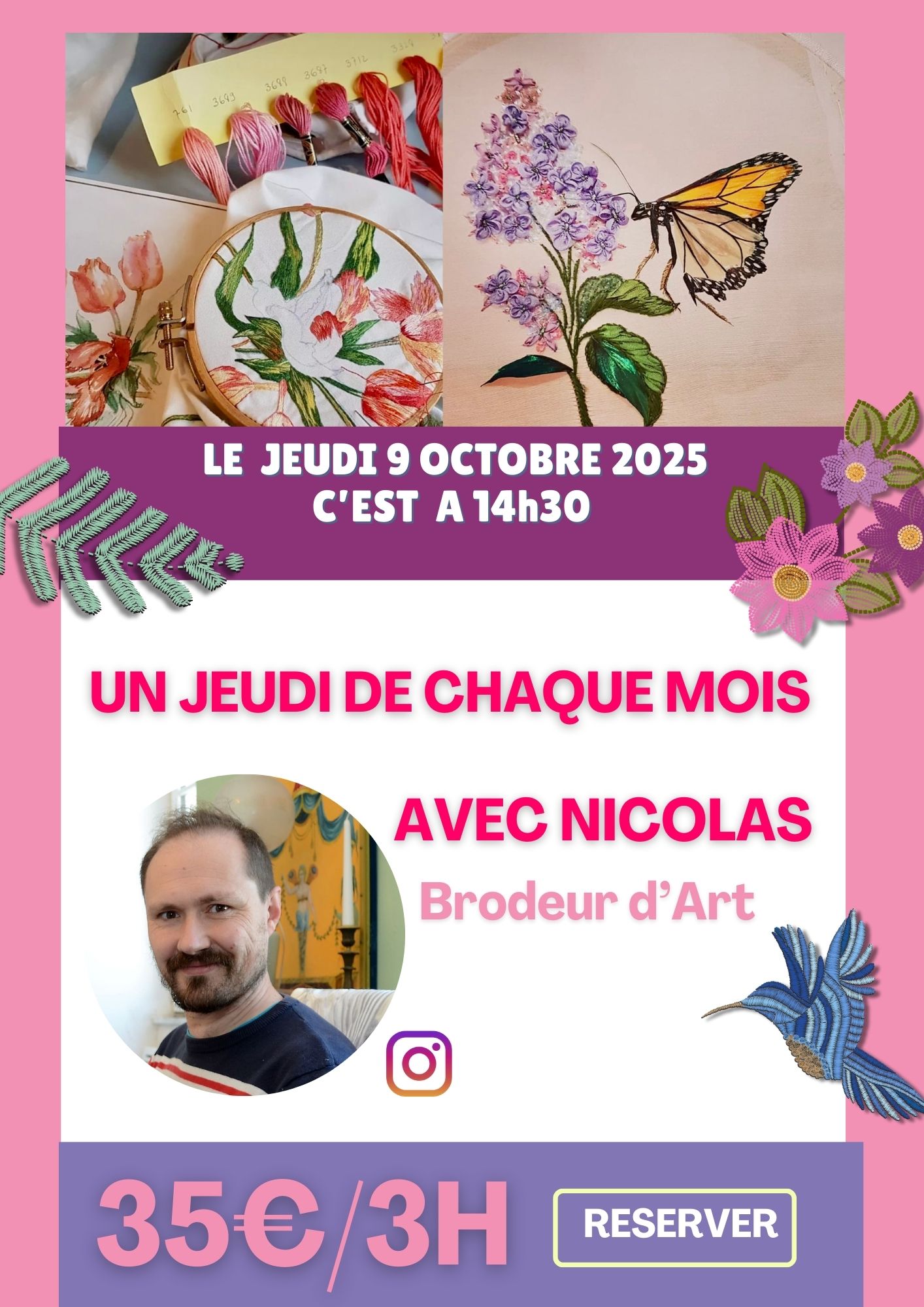 cours du jeudi 9 octobre cours de broderie le jeudi avec nicolas