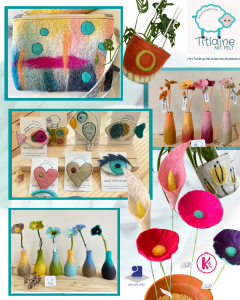 présentation 5 multi des création de Titlaine au feutrage de laine pour kreatiss présentation 5 multi des création de Titlaine au feutrage de laine pour kreatiss