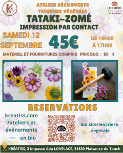 atelier teinture vegetale le 12 septembre avec Léandrine atelier teinture vegetale le 12 septembre avec Léandrine