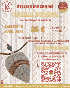 atelier du 18 avril de nicedream macramé chez kreatiss