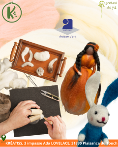 3atelier du 2 mai 2026 chez kreatiss par graine de fil pour feutrage à l'aiguille 3atelier du 2 mai 2026 chez kreatiss par graine de fil pour feutrage à l'aiguille