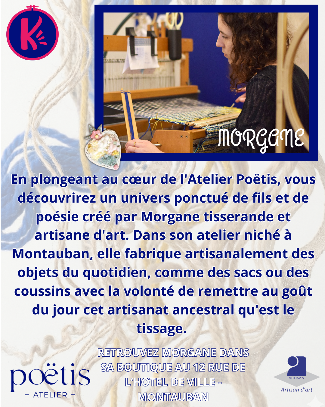 COURS TISSAGE POETIS SAMEDI 21 MARS CHEZ KREATISS