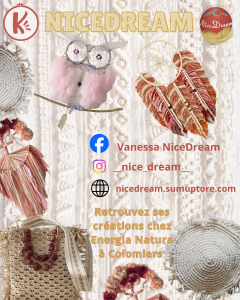 présentation de réalisés en macramé pour nicedream