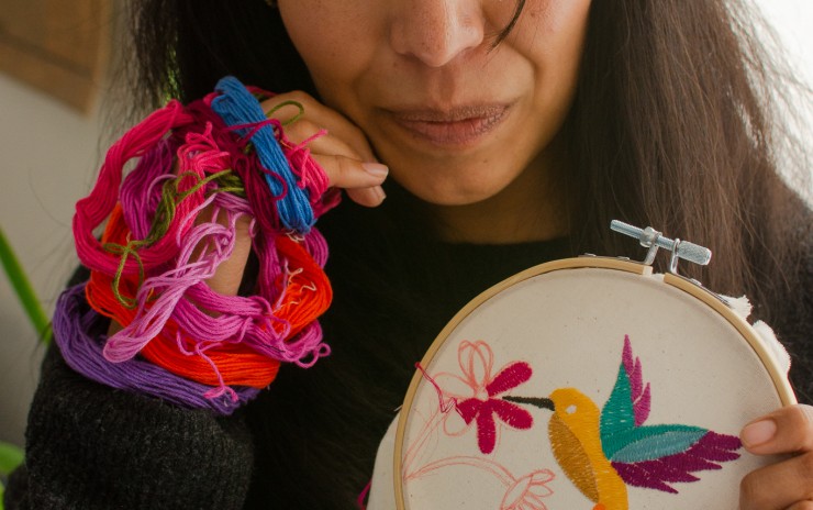 Atelier de broderie traditionnelle mexicaine